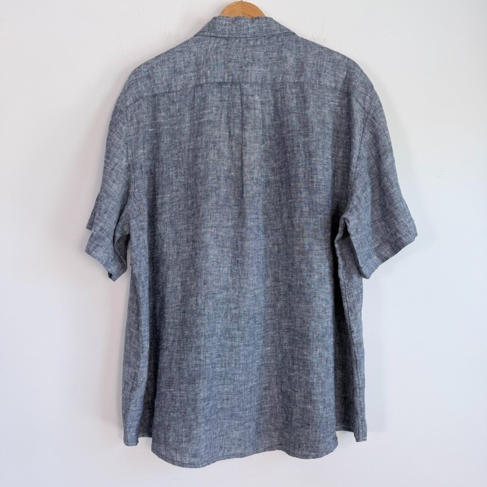 Thom Aaron Linen Short Sleeve Shirt Size XXL Preppy Coastal Vacation Travel - Picture 5 of 8